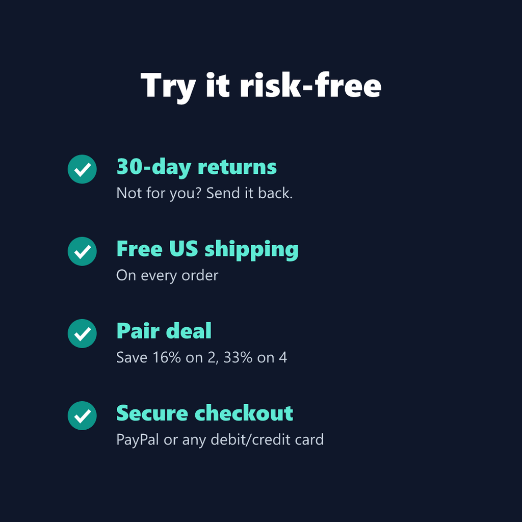 30-day returns and free US shipping