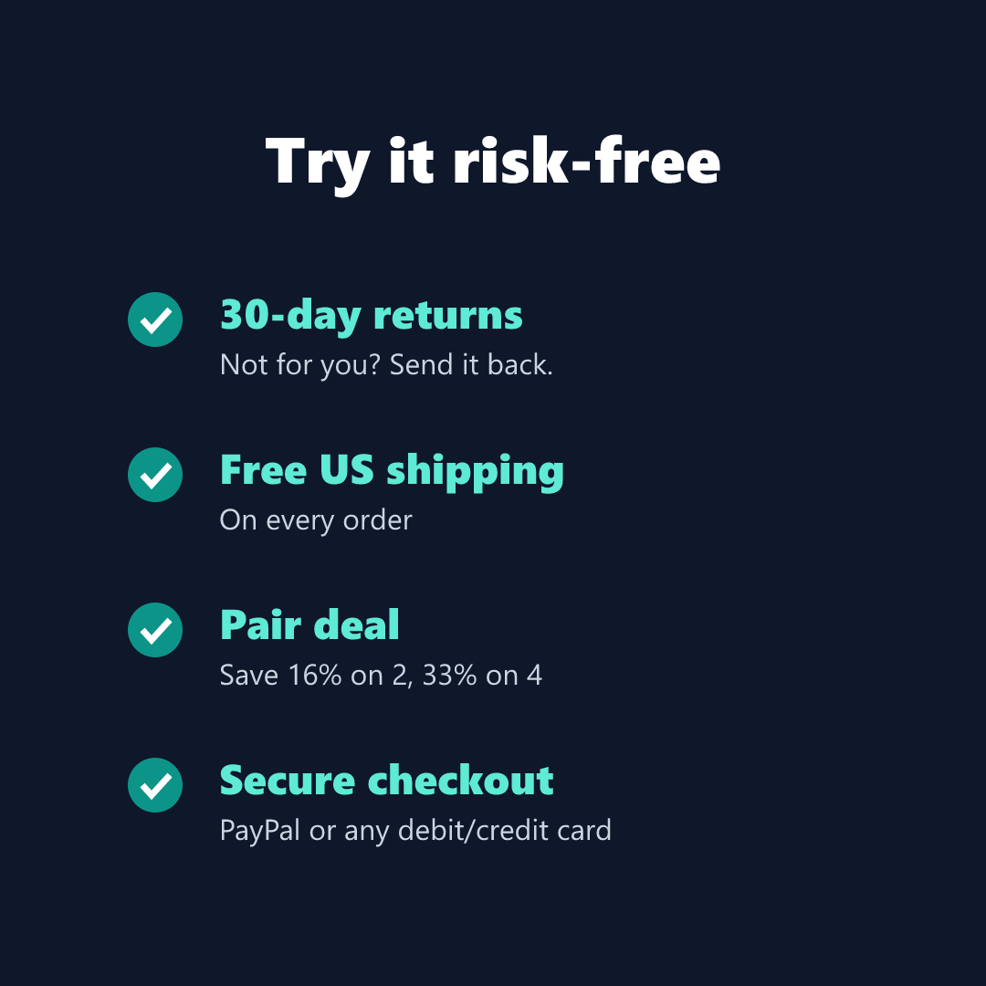 30-day returns and free US shipping